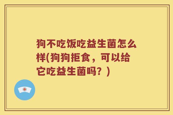 狗不吃饭吃益生菌怎么样(狗狗拒食,可以给它吃益生菌吗?) 狗不吃饭吃益生菌怎么样(狗狗拒食,可以给它吃益生菌吗?)