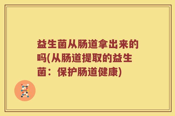 益生菌从肠道拿出来的吗(从肠道提取的益生菌：保护肠道健康)