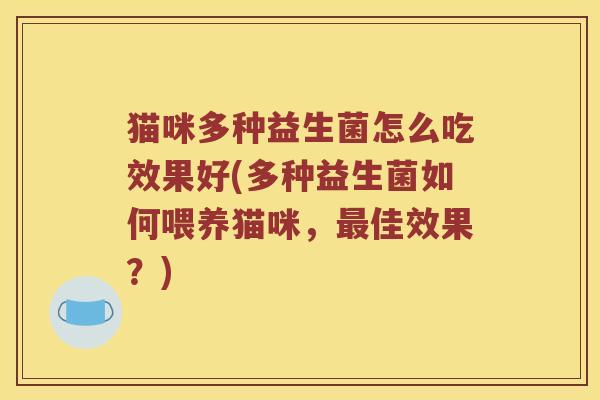 猫咪多种益生菌怎么吃效果好(多种益生菌如何喂养猫咪，最佳效果？)