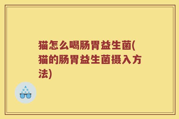 猫怎么喝肠胃益生菌(猫的肠胃益生菌摄入方法) 猫怎么喝肠胃益生菌(猫的肠胃益生菌摄入方法)