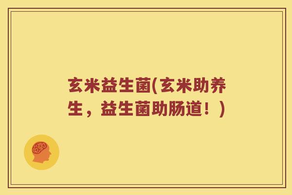 玄米益生菌(玄米助养生，益生菌助肠道！)