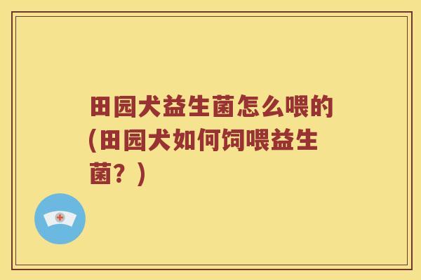 田园犬益生菌怎么喂的(田园犬如何饲喂益生菌？)