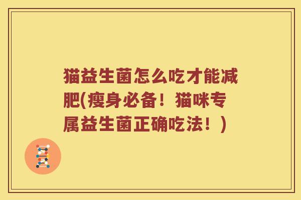 猫益生菌怎么吃才能减肥(瘦身必备！猫咪专属益生菌正确吃法！)
