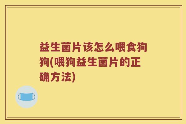 益生菌片该怎么喂食狗狗(喂狗益生菌片的正确方法) 益生菌片该怎么喂食狗狗(喂狗益生菌片的正确方法)