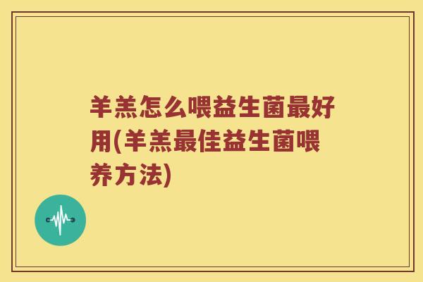 羊羔怎么喂益生菌最好用(羊羔最佳益生菌喂养方法)