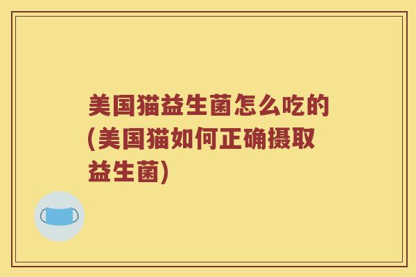 美国猫益生菌怎么吃的(美国猫如何正确摄取益生菌)