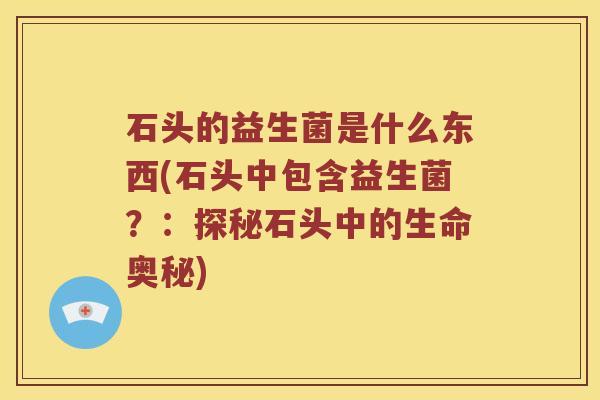 石头的益生菌是什么东西(石头中包含益生菌？：探秘石头中的生命奥秘)