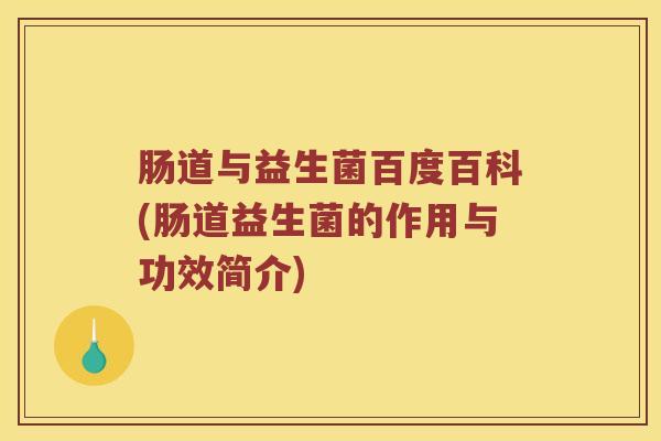肠道与益生菌百度百科(肠道益生菌的作用与功效简介)