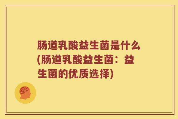 肠道乳酸益生菌是什么(肠道乳酸益生菌：益生菌的优质选择)
