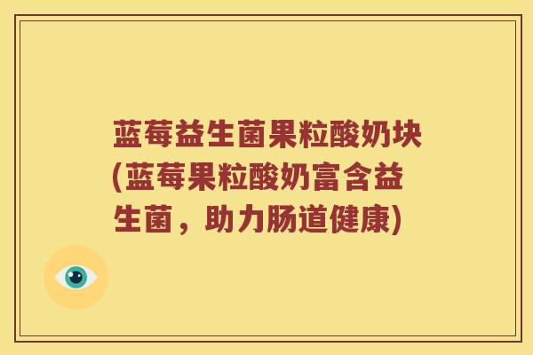 蓝莓益生菌果粒酸奶块(蓝莓果粒酸奶富含益生菌，助力肠道健康)