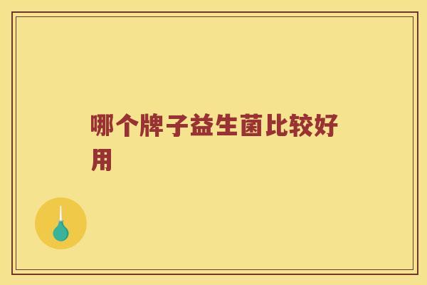 哪个牌子益生菌比较好用