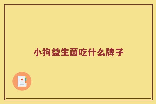 小狗益生菌吃什么牌子 小狗益生菌吃什么牌子