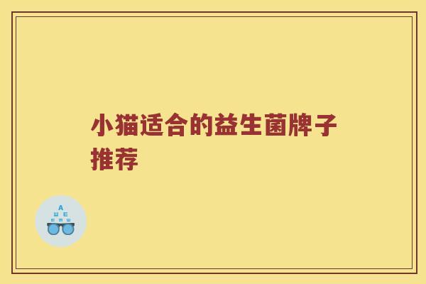 小猫适合的益生菌牌子推荐