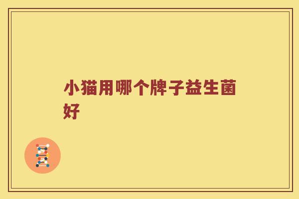 小猫用哪个牌子益生菌好