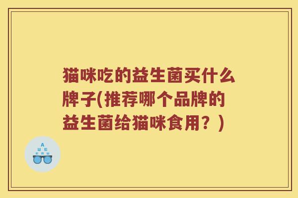 猫咪吃的益生菌买什么牌子(推荐哪个品牌的益生菌给猫咪食用？)