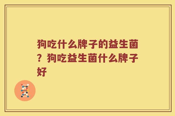 狗吃什么牌子的益生菌？狗吃益生菌什么牌子好