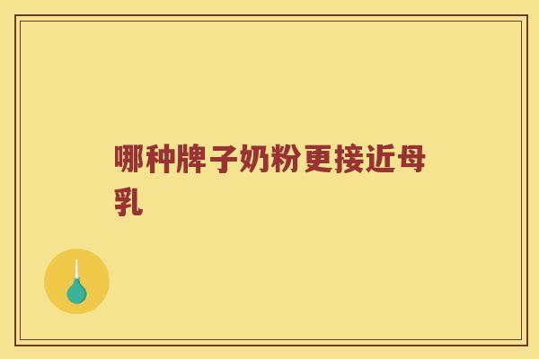 哪种牌子奶粉更接近母乳