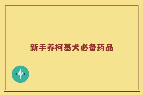 新手养柯基犬必备药品