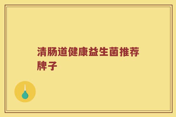 清肠道健康益生菌推荐牌子