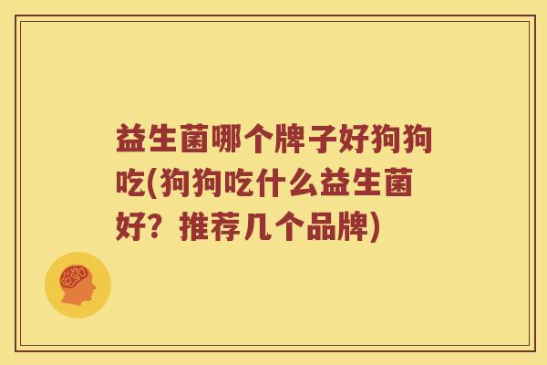 益生菌哪个牌子好狗狗吃(狗狗吃什么益生菌好？推荐几个品牌)