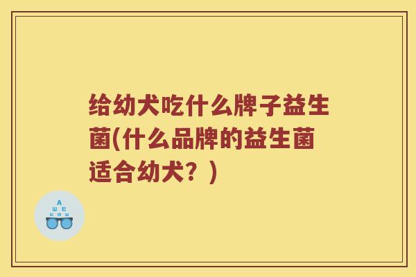 给幼犬吃什么牌子益生菌(什么品牌的益生菌适合幼犬？)