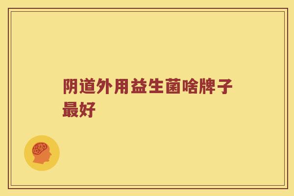 阴道外用益生菌啥牌子最好