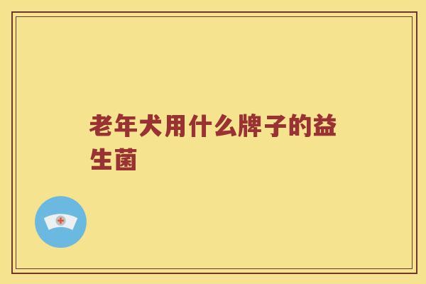 老年犬用什么牌子的益生菌