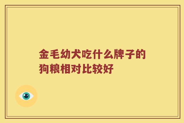 金毛幼犬吃什么牌子的狗粮相对比较好 金毛幼犬吃什么牌子的狗粮相对比较好