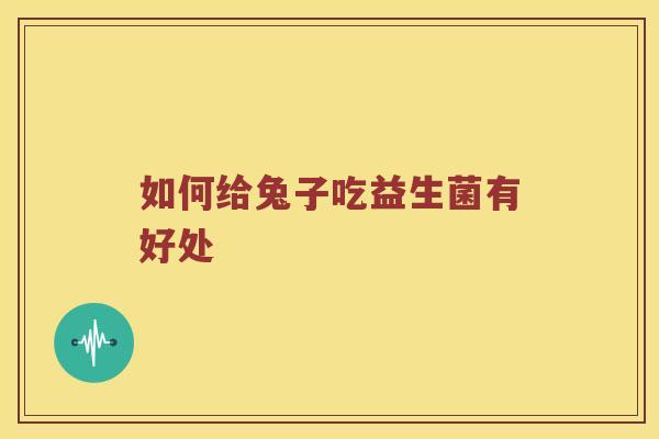如何给兔子吃益生菌有好处