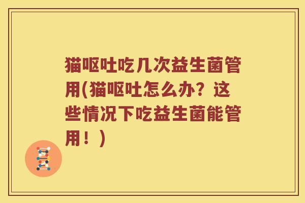 猫呕吐吃几次益生菌管用(猫呕吐怎么办？这些情况下吃益生菌能管用！)