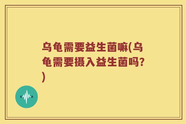 乌龟需要益生菌嘛(乌龟需要摄入益生菌吗？)