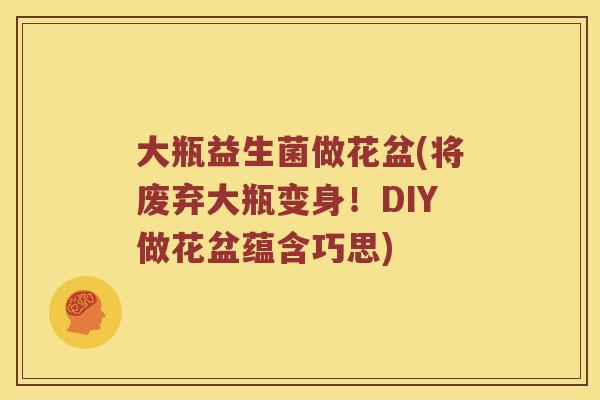 大瓶益生菌做花盆(将废弃大瓶变身！DIY做花盆蕴含巧思)
