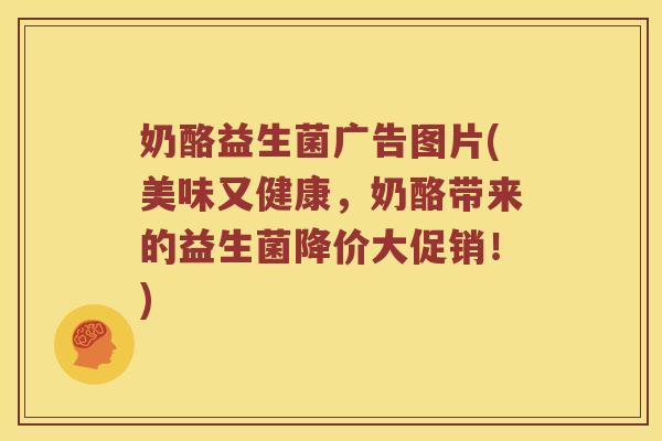 奶酪益生菌广告图片(美味又健康，奶酪带来的益生菌降价大促销！)