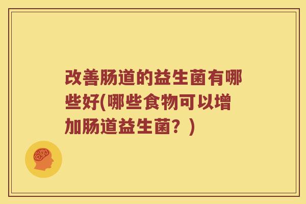 改善肠道的益生菌有哪些好(哪些食物可以增加肠道益生菌？)