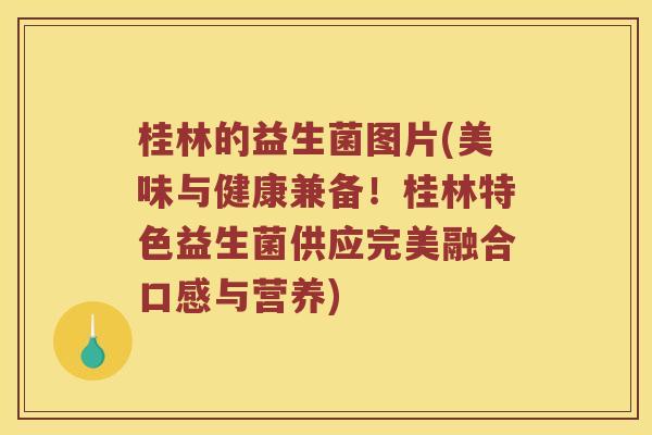 桂林的益生菌图片(美味与健康兼备！桂林特色益生菌供应完美融合口感与营养)