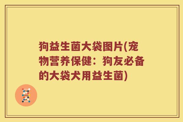 狗益生菌大袋图片(宠物营养保健：狗友必备的大袋犬用益生菌)