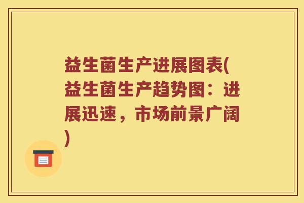 益生菌生产进展图表(益生菌生产趋势图：进展迅速，市场前景广阔)