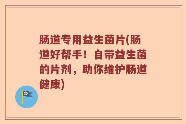 肠道专用益生菌片(肠道好帮手！自带益生菌的片剂，助你维护肠道健康)