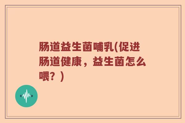 肠道益生菌哺乳(促进肠道健康，益生菌怎么喂？)