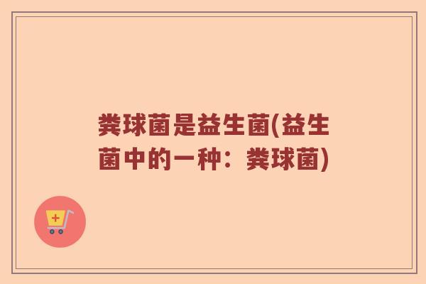粪球菌是益生菌(益生菌中的一种：粪球菌)