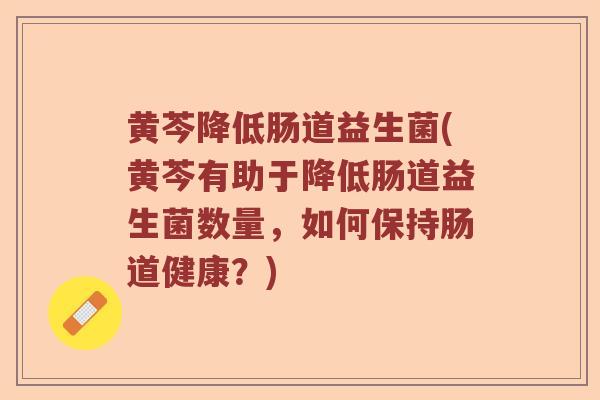黄芩降低肠道益生菌(黄芩有助于降低肠道益生菌数量，如何保持肠道健康？)