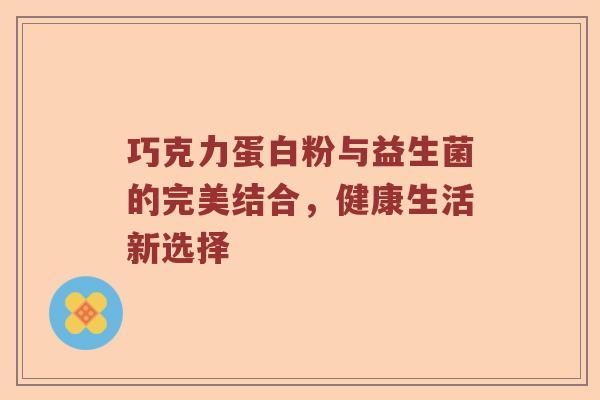 巧克力蛋白粉与益生菌的完美结合,健康生活新选择 巧克力蛋白粉与益生菌的完美结合,健康生活新选择