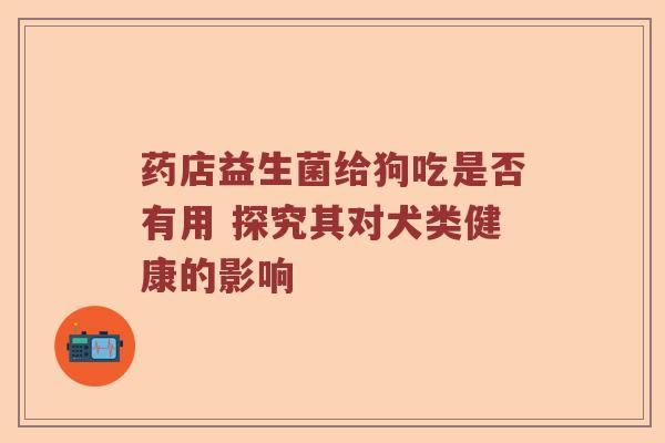 药店益生菌给狗吃是否有用 探究其对犬类健康的影响