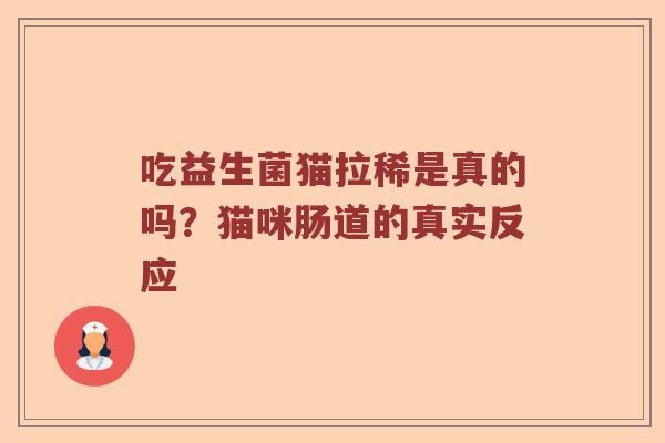 吃益生菌猫拉稀是真的吗？猫咪肠道的真实反应