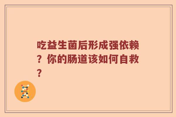 吃益生菌后形成强依赖？你的肠道该如何自救？