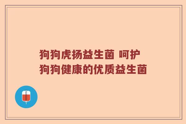 狗狗虎扬益生菌 呵护狗狗健康的优质益生菌