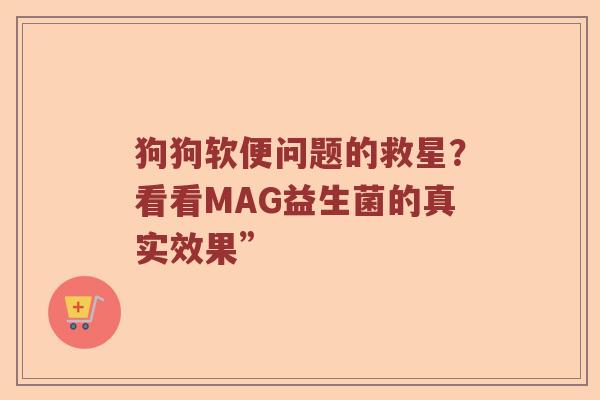 狗狗软便问题的救星？看看MAG益生菌的真实效果”