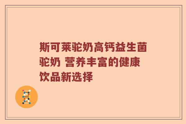 斯可莱驼奶高钙益生菌驼奶 营养丰富的健康饮品新选择
