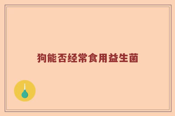 狗能否经常食用益生菌