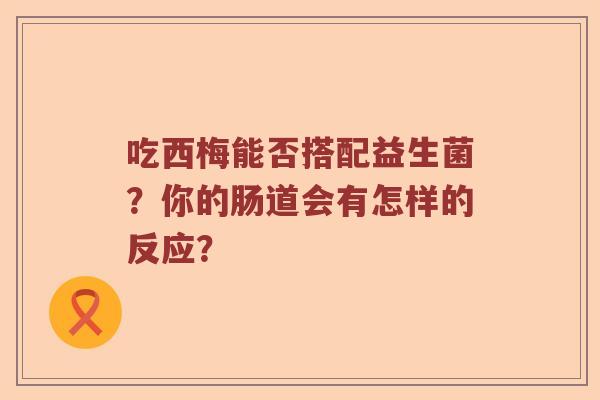 吃西梅能否搭配益生菌？你的肠道会有怎样的反应？